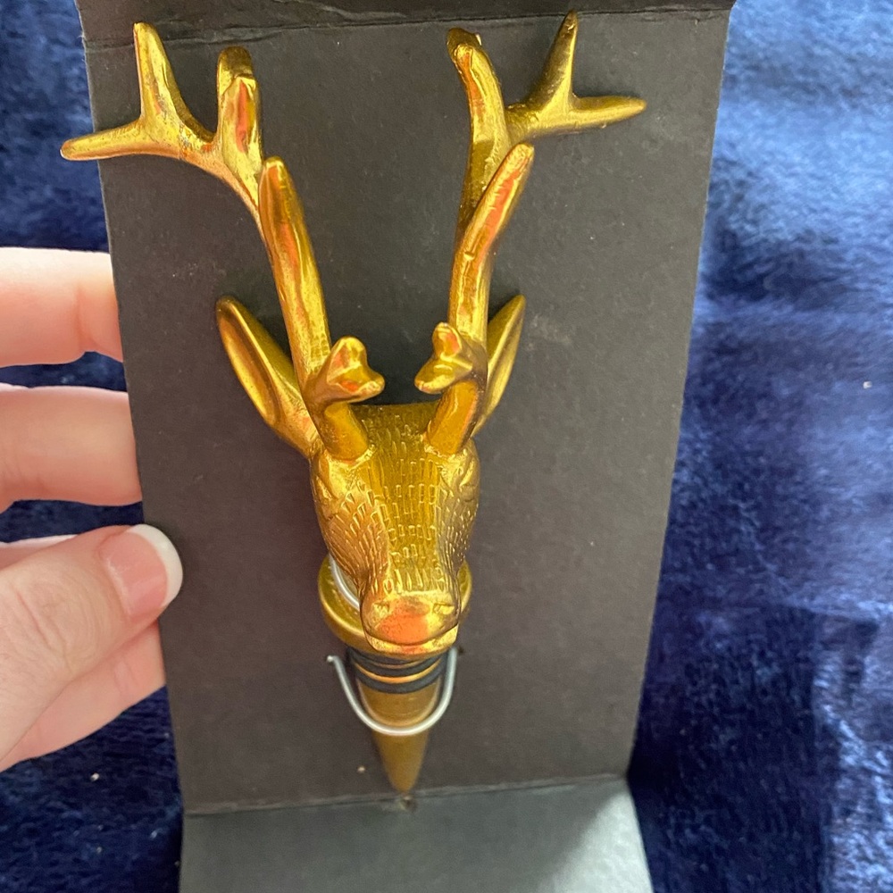 Brass Stag Bottle Stopper